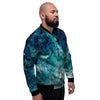 Blue Galaxy Space Men's Bomber Jacket-grizzshop