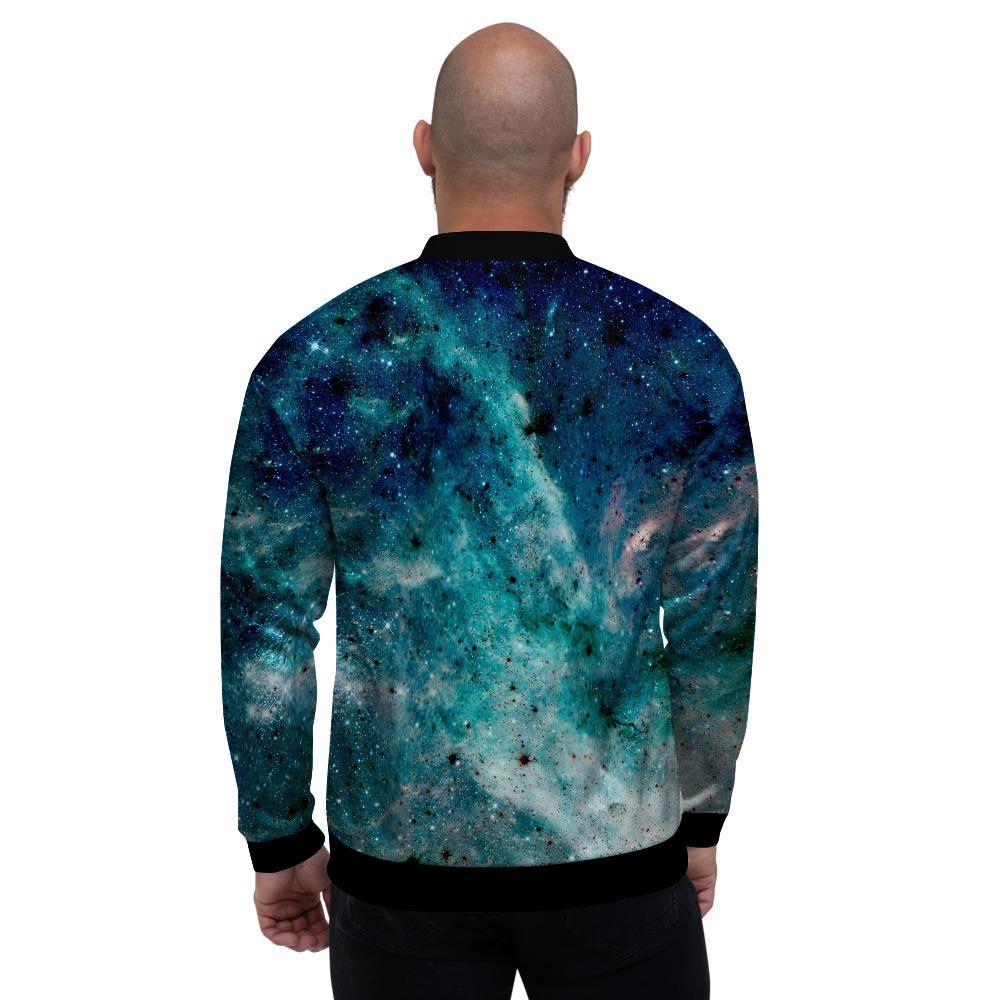 Blue Galaxy Space Men's Bomber Jacket-grizzshop