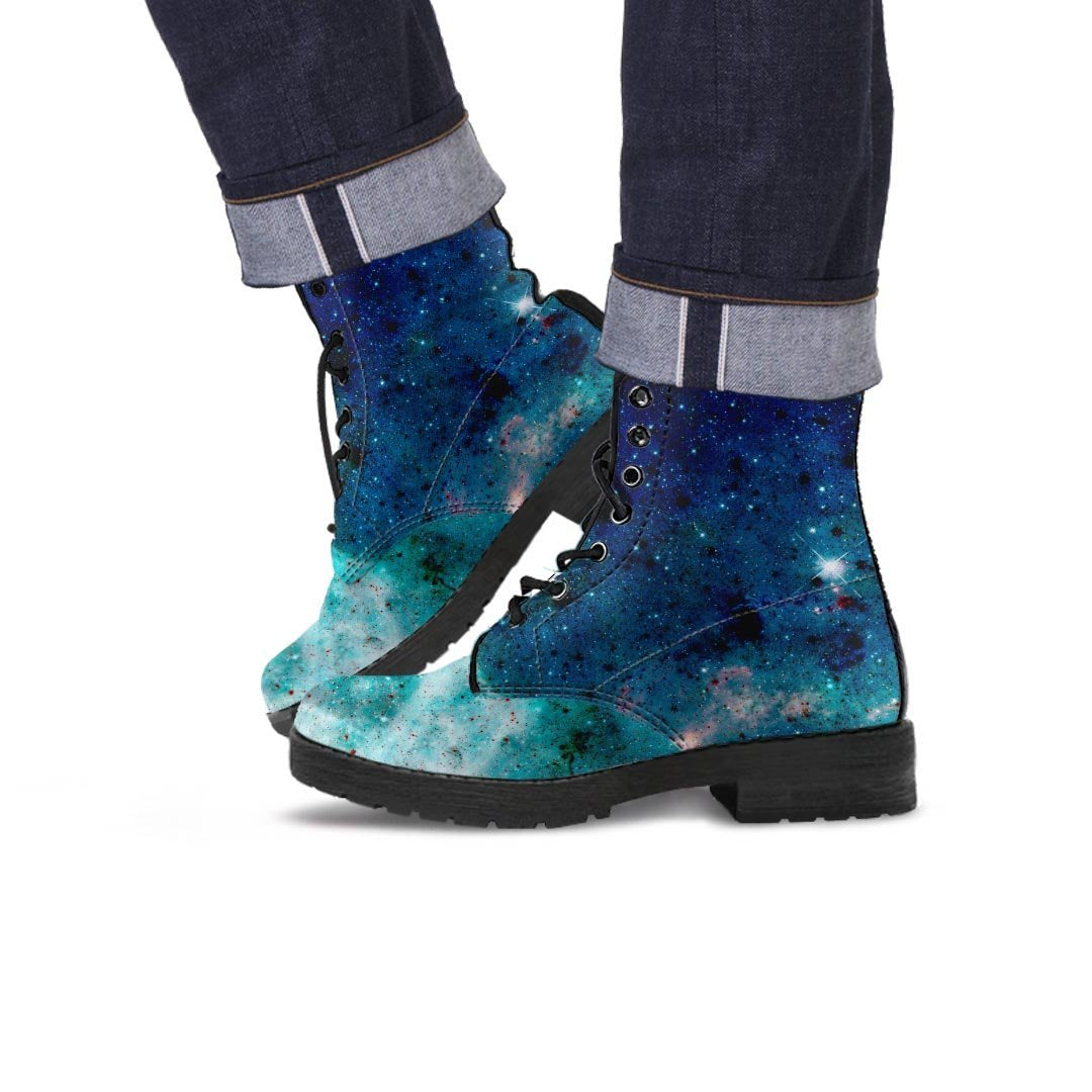 Blue Galaxy Space Men's Boots-grizzshop