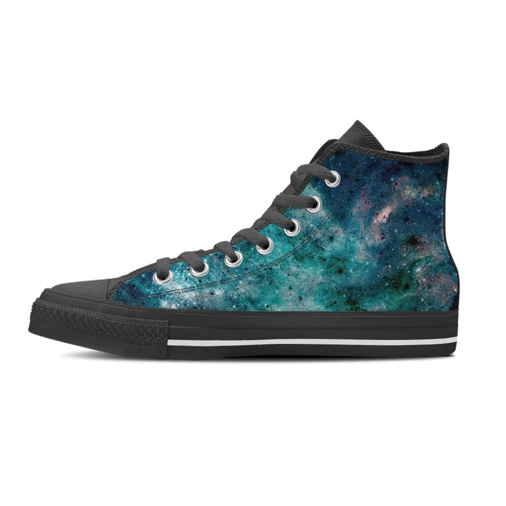 Blue Galaxy Space Men's High Top Shoes-grizzshop