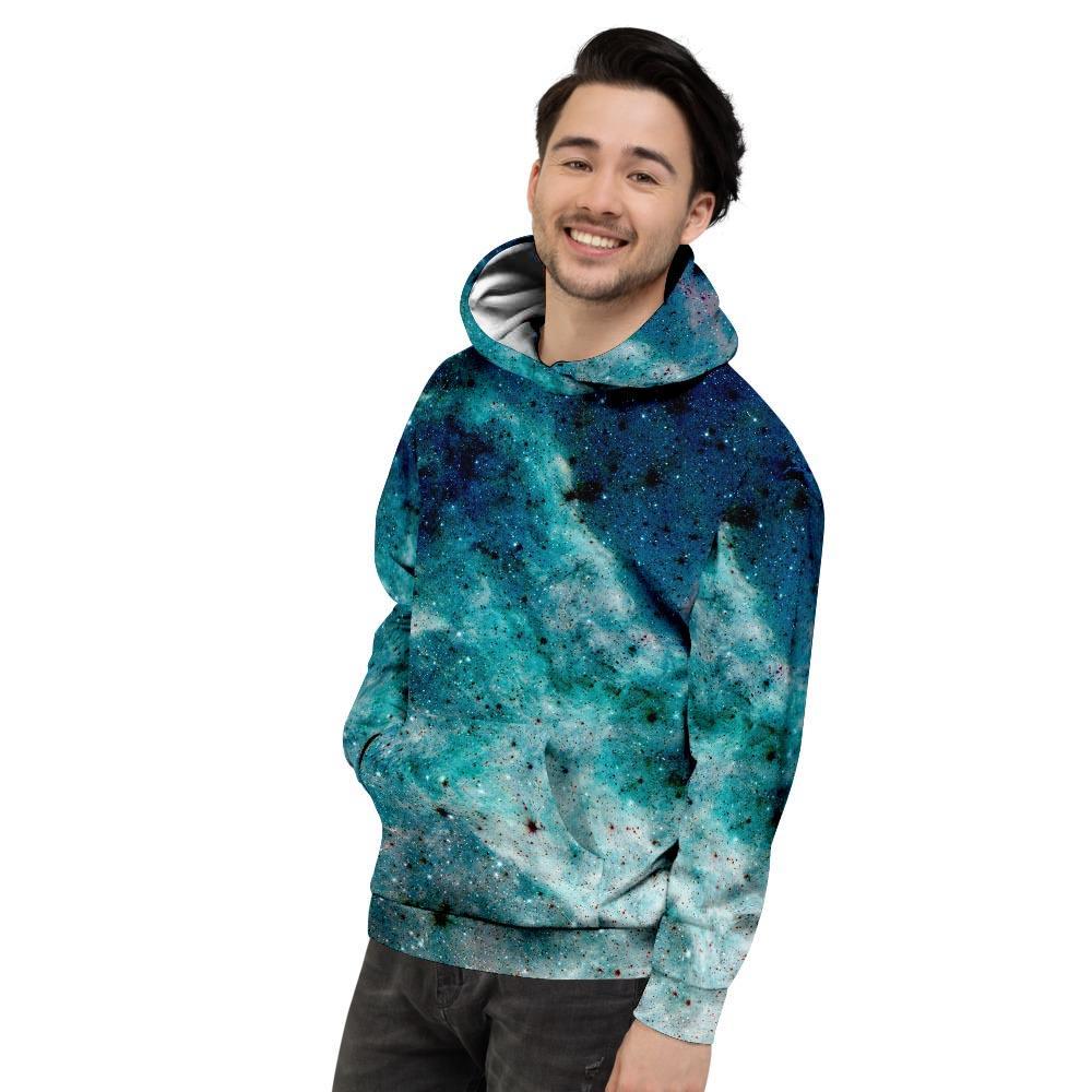 Blue Galaxy Space Men's Hoodie-grizzshop