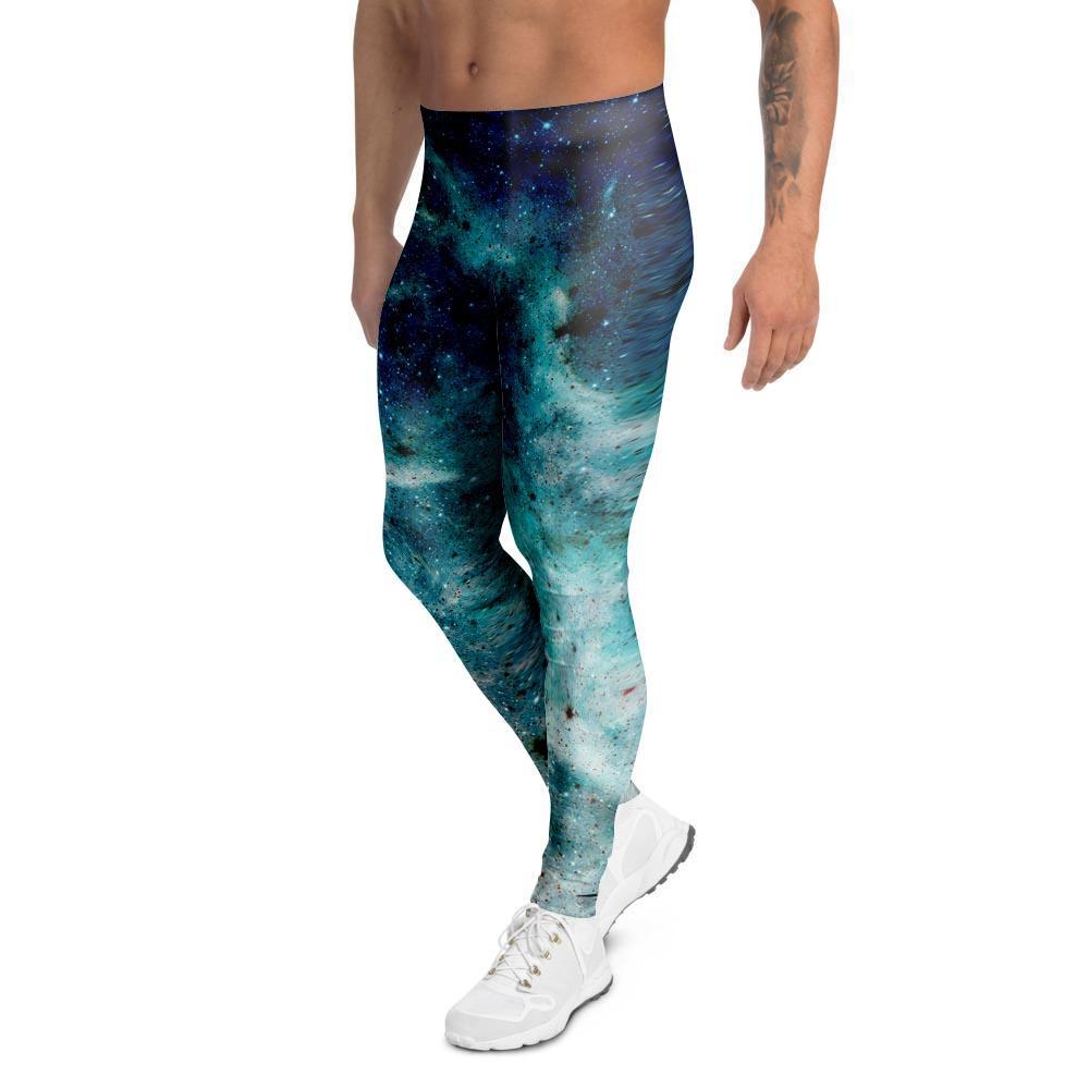 Blue Galaxy Space Men's Leggings-grizzshop