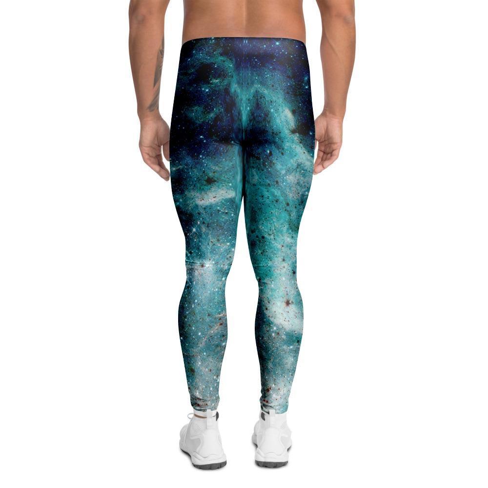 Blue Galaxy Space Men's Leggings-grizzshop