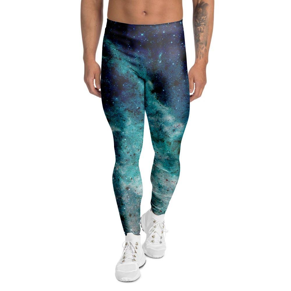 Blue Galaxy Space Men's Leggings-grizzshop