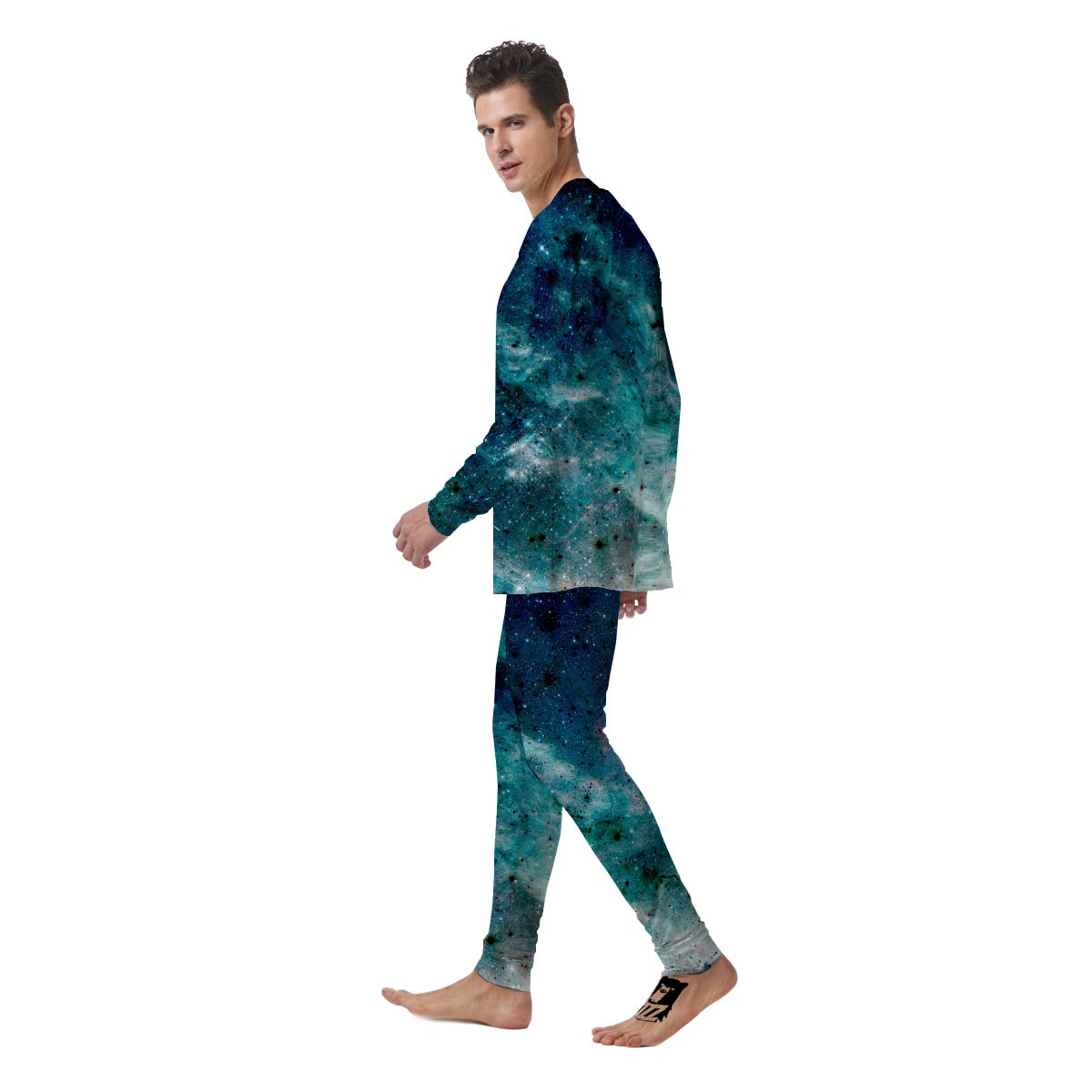 Blue Galaxy Space Men's Pajamas-grizzshop