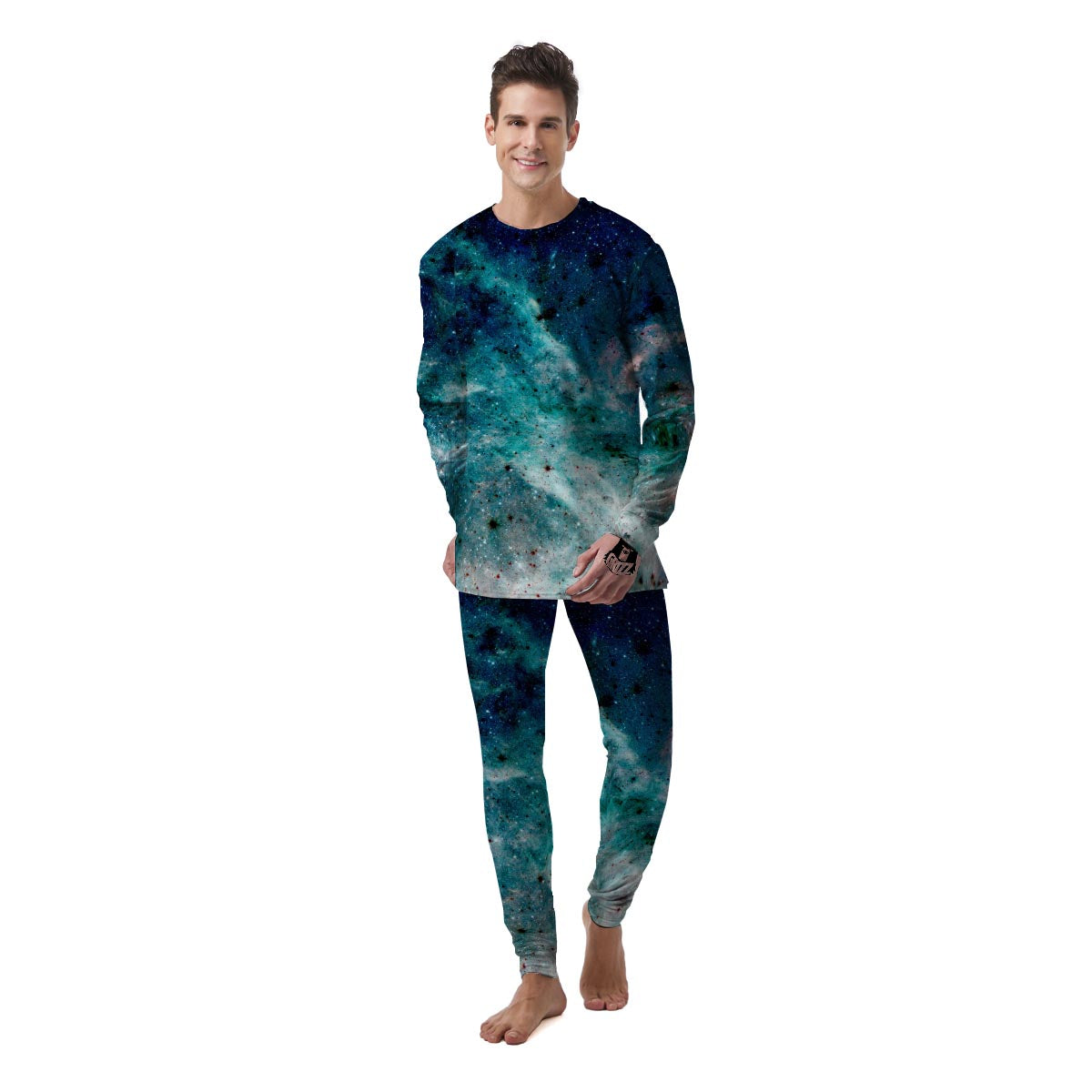 Blue Galaxy Space Men's Pajamas-grizzshop