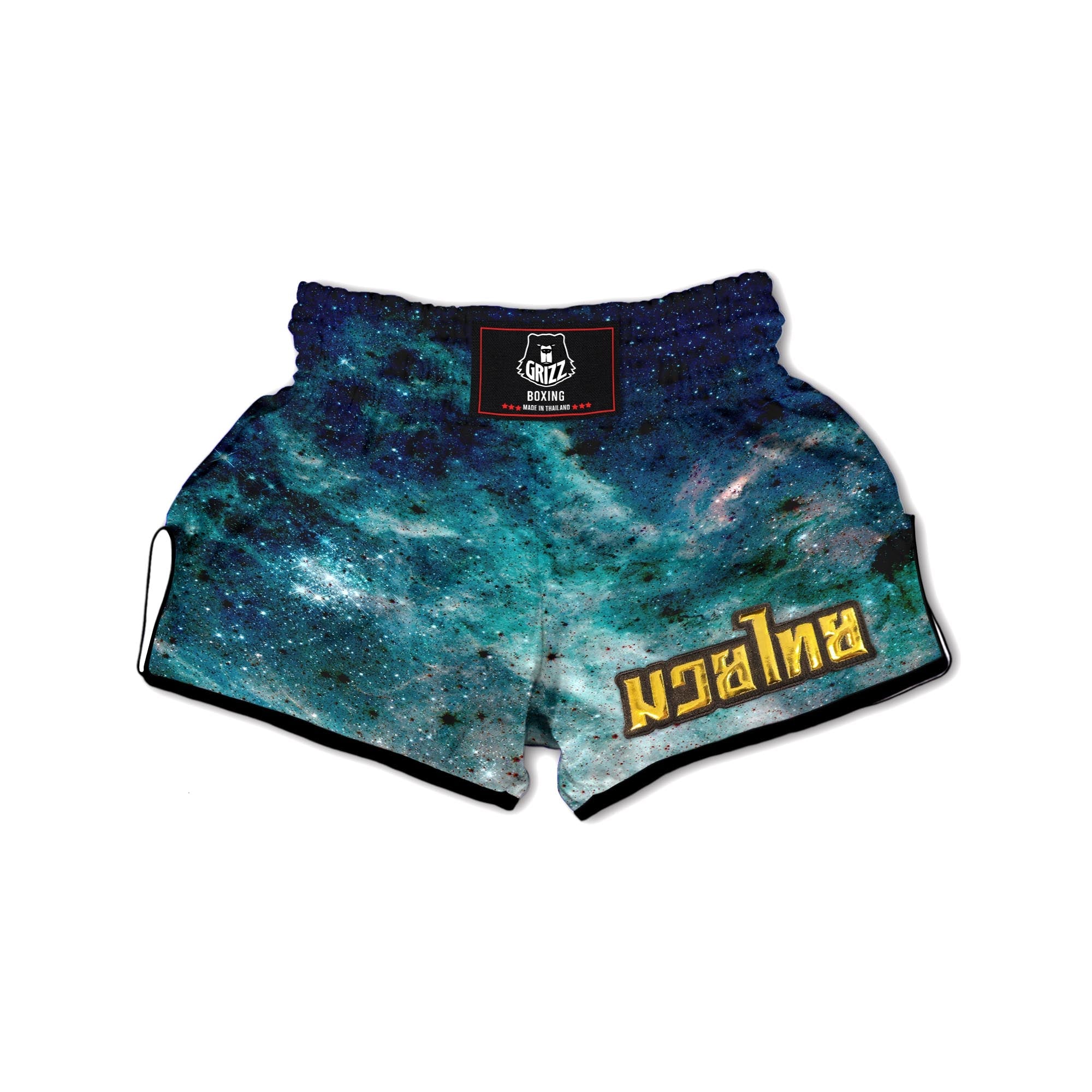 Blue Galaxy Space Muay Thai Boxing Shorts-grizzshop