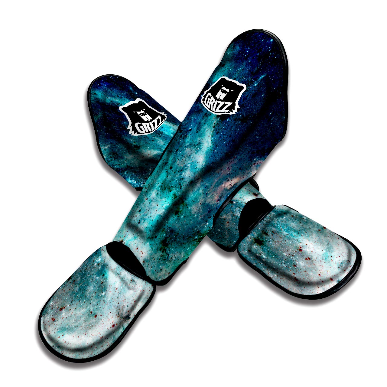 Blue Galaxy Space Muay Thai Shin Guard-grizzshop