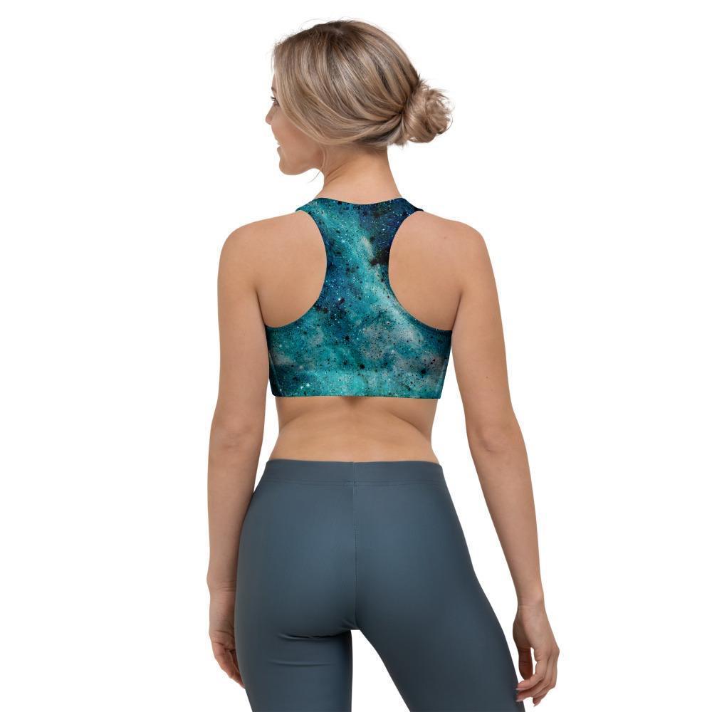 Blue Galaxy Space Sports Bra-grizzshop