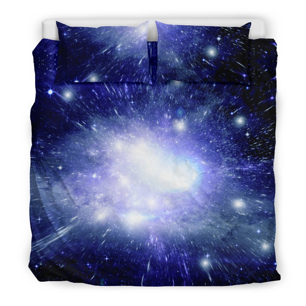Blue Galaxy Space Stardust Print Duvet Cover Bedding Set-grizzshop