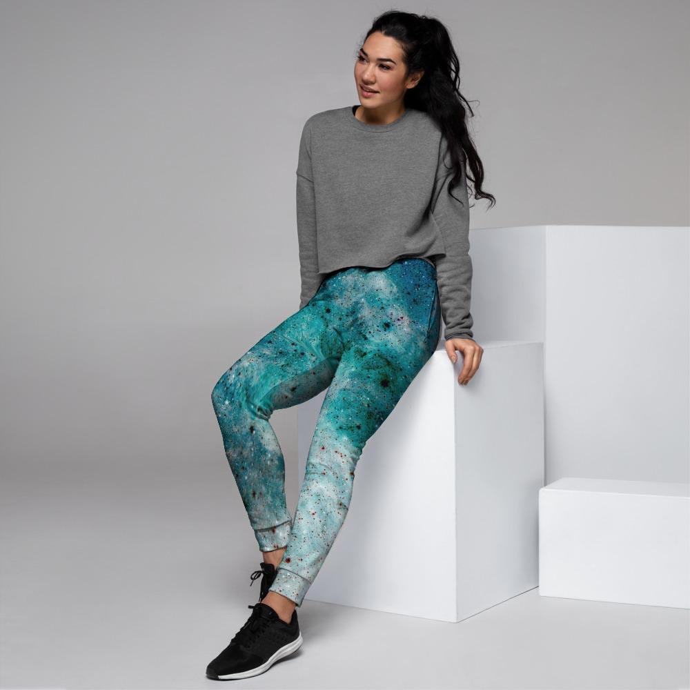 Blue Galaxy Space Women's Joggers-grizzshop