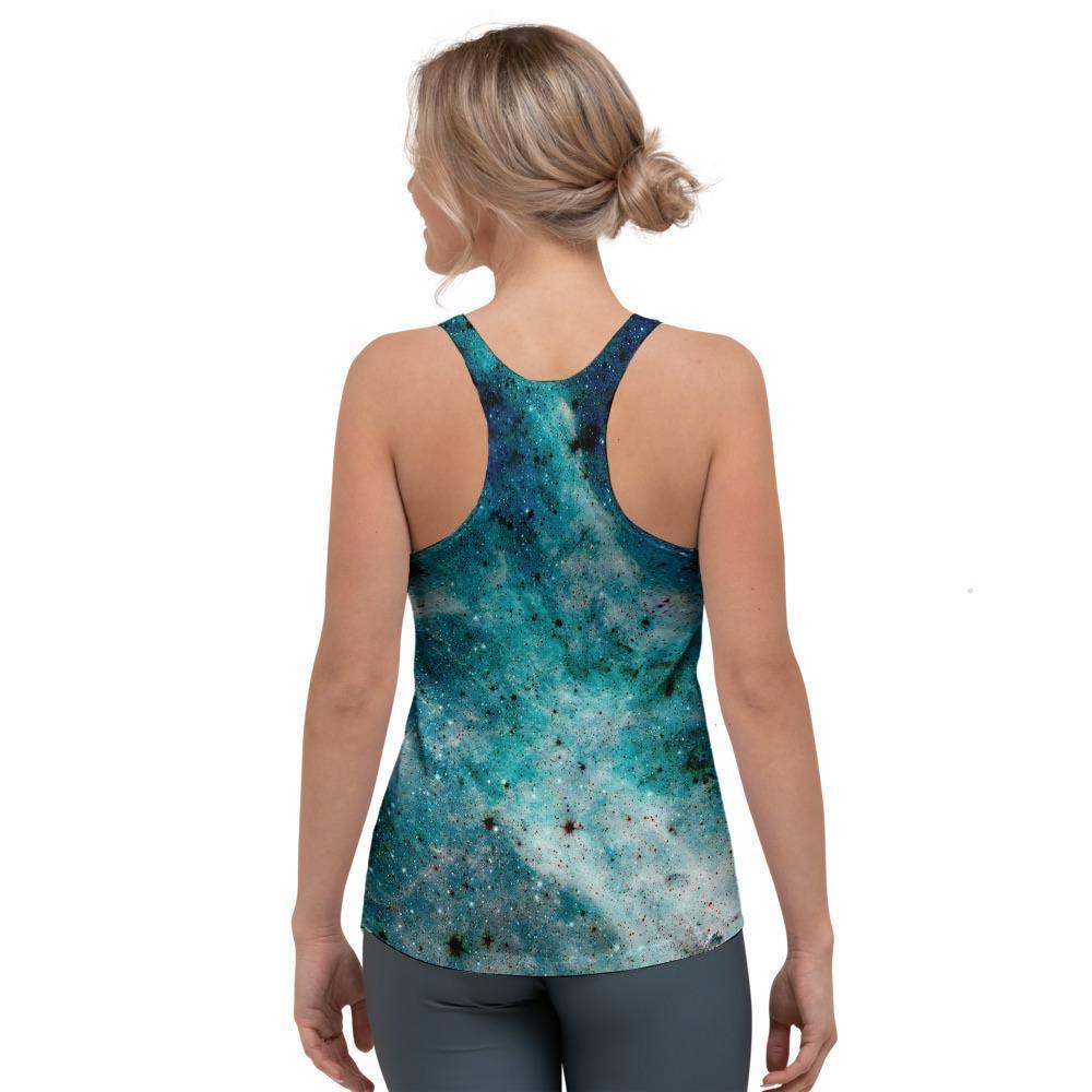 Blue Galaxy Space Women's Racerback Tank Top-grizzshop