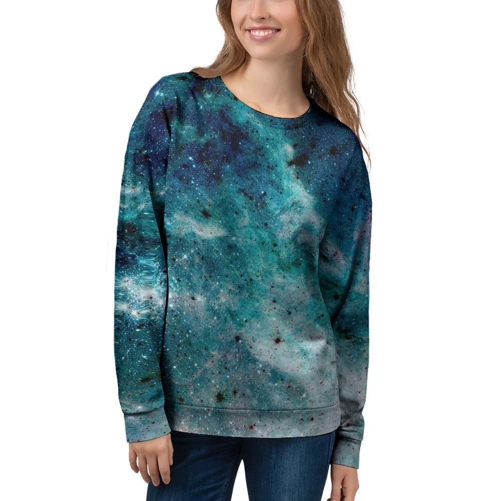 Blue Galaxy Space Women's Sweatshirt-grizzshop