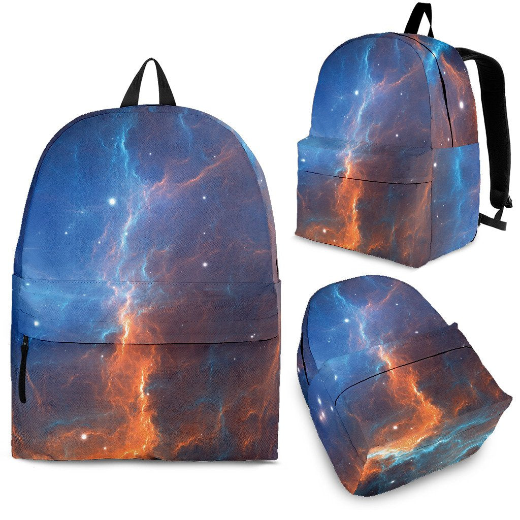 Blue Geomagnetic Storm Galaxy Space Print Premium Backpack-grizzshop