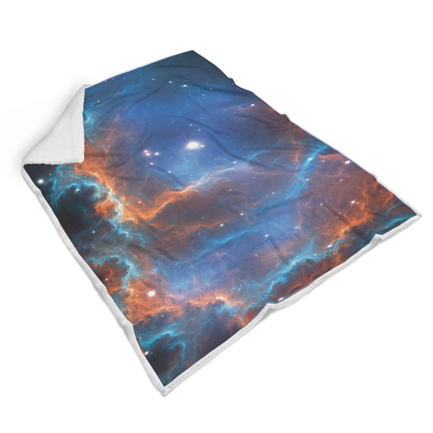 Blue Geomagnetic Storm Galaxy Space Print Throw Blanket-grizzshop