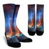 Blue Geomagnetic Storm Galaxy Space Print Unisex Crew Socks-grizzshop