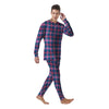 Blue Green And Pink Tartan Print Pattern Men's Pajamas-grizzshop