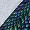 Blue Green Egg Skin Dragon Pattern Print Blanket-grizzshop