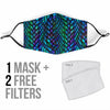 Blue Green Egg Skin Dragon Pattern Print Face Mask-grizzshop