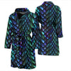 Blue Green Egg Skin Dragon Pattern Print Men Long Robe-grizzshop