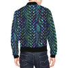 Blue Green Egg Skin Dragon Pattern Print Men's Bomber Jacket-grizzshop