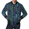 Blue Green Egg Skin Dragon Pattern Print Men's Bomber Jacket-grizzshop