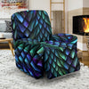 Blue Green Egg Skin Dragon Pattern Print Recliner Cover-grizzshop