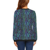 Blue Green Egg Skin Dragon Pattern Print Women Crewneck Sweatshirt-grizzshop