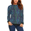 Blue Green Egg Skin Dragon Pattern Print Women Crewneck Sweatshirt-grizzshop