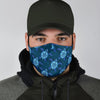 Blue Hawaiian Sea Turtle Pattern Print Face Mask-grizzshop