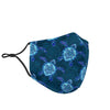 Blue Hawaiian Sea Turtle Pattern Print Face Mask-grizzshop