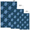 Blue Hawaiian Sea Turtle Pattern Print Floor Mat-grizzshop