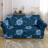 Blue Hawaiian Sea Turtle Pattern Print Loveseat Cover-grizzshop