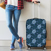Blue Hawaiian Sea Turtle Pattern Print Luggage Cover Protector-grizzshop