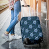 Blue Hawaiian Sea Turtle Pattern Print Luggage Cover Protector-grizzshop