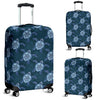 Blue Hawaiian Sea Turtle Pattern Print Luggage Cover Protector-grizzshop