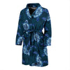 Blue Hawaiian Sea Turtle Pattern Print Men Long Robe-grizzshop