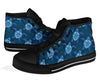 Blue Hawaiian Sea Turtle Pattern Print Men Women's High Top Shoes-grizzshop