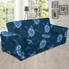 Blue Hawaiian Sea Turtle Pattern Print Sofa Covers-grizzshop