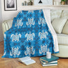 Blue Hawaiian Shark Sea Turtle Pattern Print Blanket-grizzshop