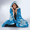 Blue Hawaiian Shark Sea Turtle Pattern Print Hooded Blanket-grizzshop