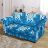 Blue Hawaiian Shark Sea Turtle Pattern Print Loveseat Cover-grizzshop