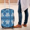 Blue Hawaiian Shark Sea Turtle Pattern Print Luggage Cover Protector-grizzshop