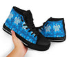 Blue Hawaiian Shark Sea Turtle Pattern Print Men Women's High Top Shoes-grizzshop