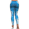 Blue Hawaiian Shark Sea Turtle Pattern Print Pattern Women Leggings-grizzshop