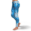 Blue Hawaiian Shark Sea Turtle Pattern Print Pattern Women Leggings-grizzshop