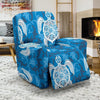 Blue Hawaiian Shark Sea Turtle Pattern Print Recliner Cover-grizzshop