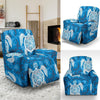 Blue Hawaiian Shark Sea Turtle Pattern Print Recliner Cover-grizzshop