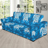 Blue Hawaiian Shark Sea Turtle Pattern Print Sofa Covers-grizzshop