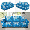 Blue Hawaiian Shark Sea Turtle Pattern Print Sofa Covers-grizzshop